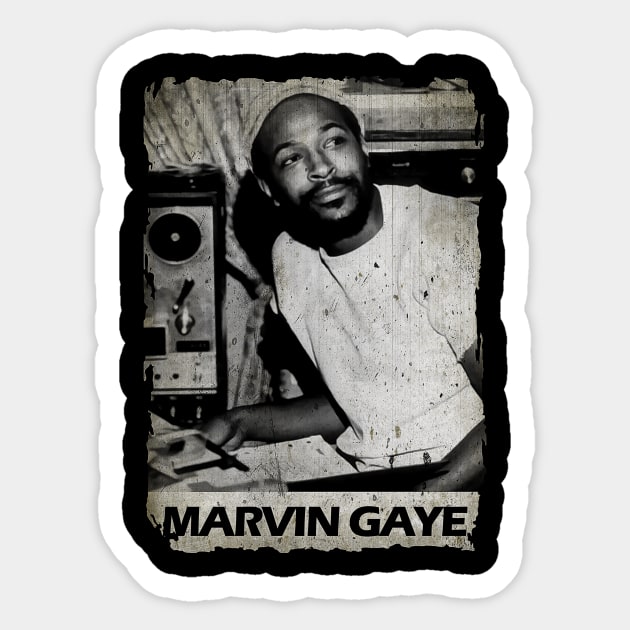 Marvin Gaye - Vintage On Frame Sticker by WHITE ANGEL STUDIO